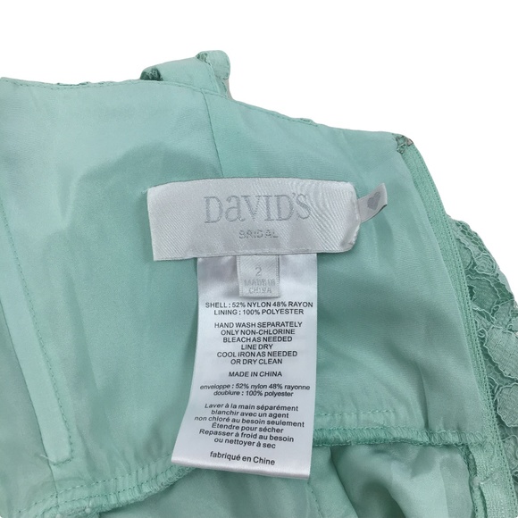 David's Bridal Short Tank Lace Dress w/ V Neckline - Picture 4 of 7